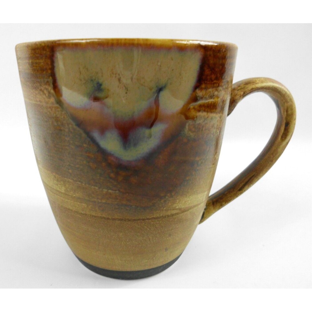 Sango Splash 4951 Brown Drip Pottery Coffee Tea Mug 12 oz